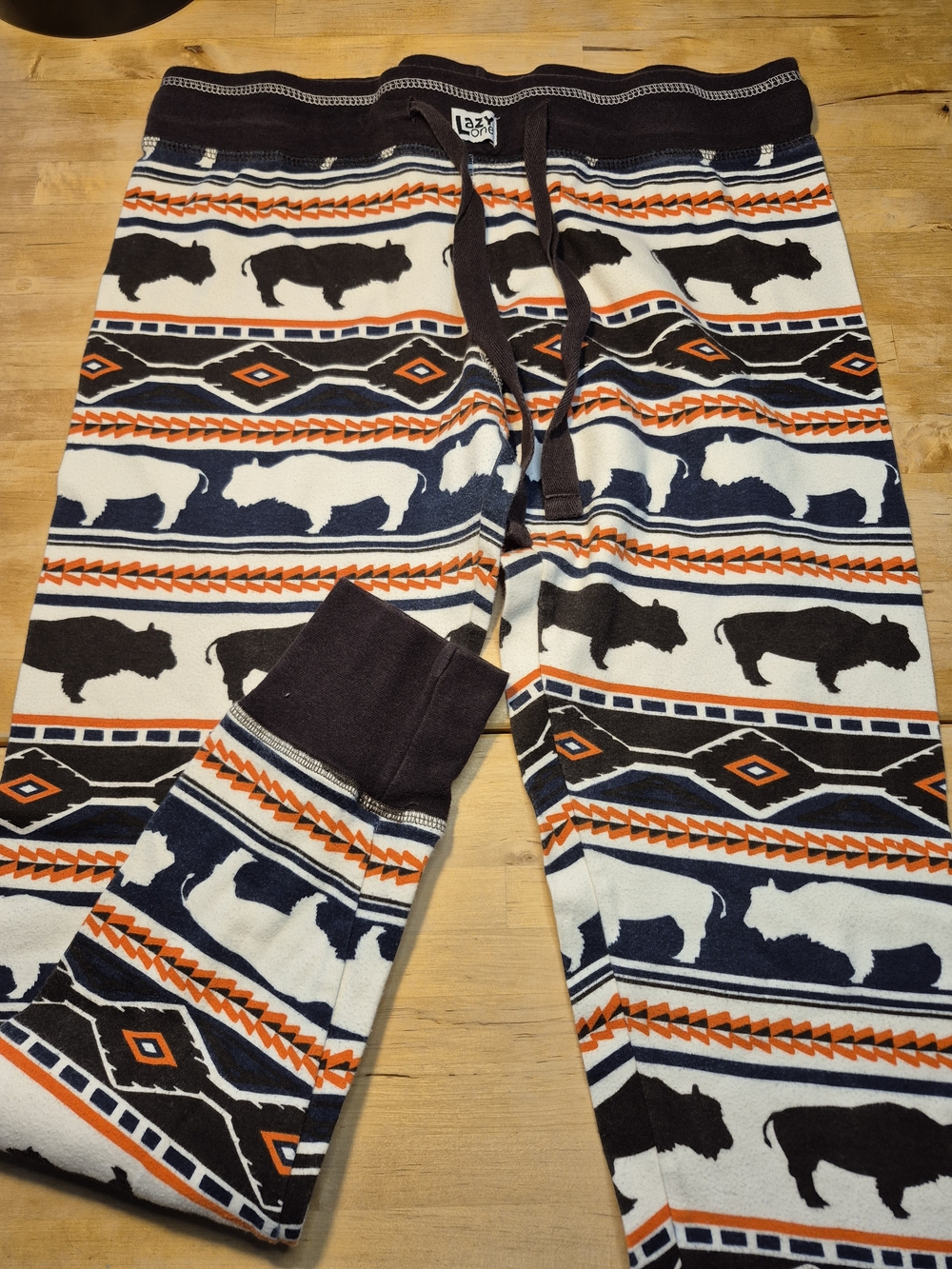 Lazy One Brown, Orange & White Buffalo Print Pajama Pants